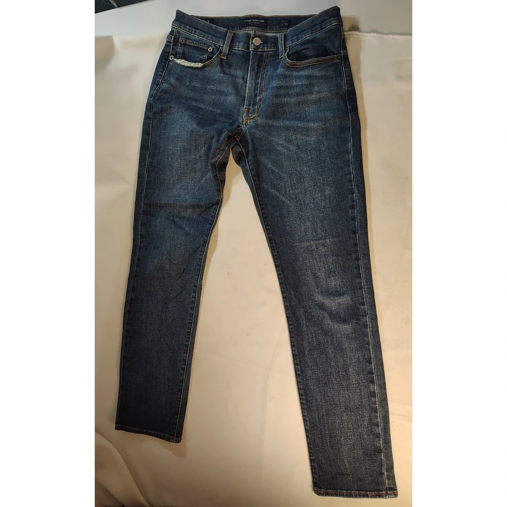 Lucky Brand 121 Slim Straight Mens Jeans 29x32 Dark Wash Blue Denim Stretch